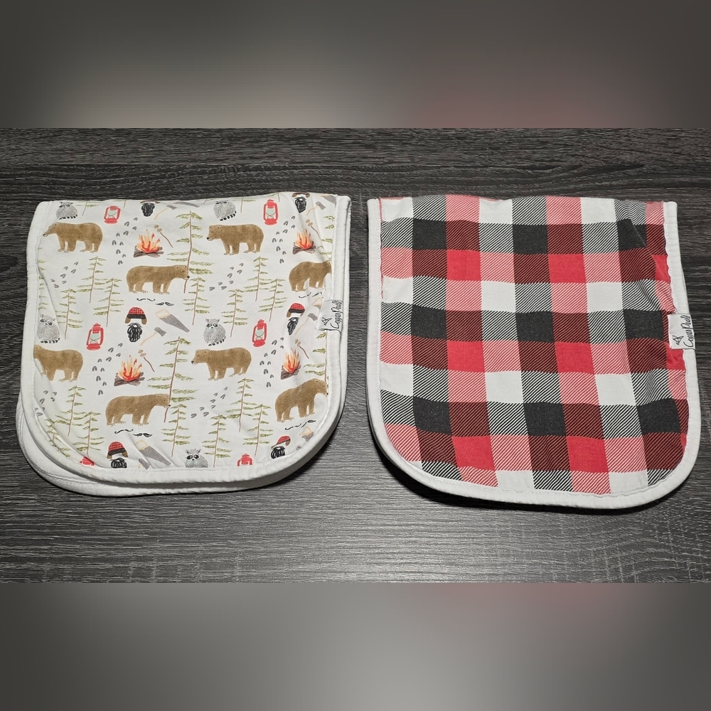 Copper Pearl Lumberjack Plaid Burp Cloths
